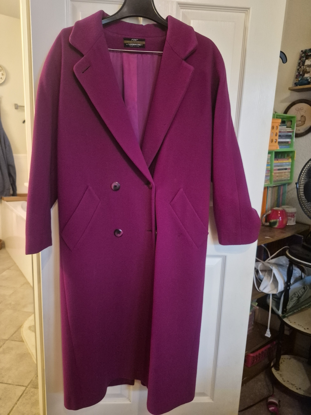Vintage Wool London Fog Women's Magenta Wool Coat